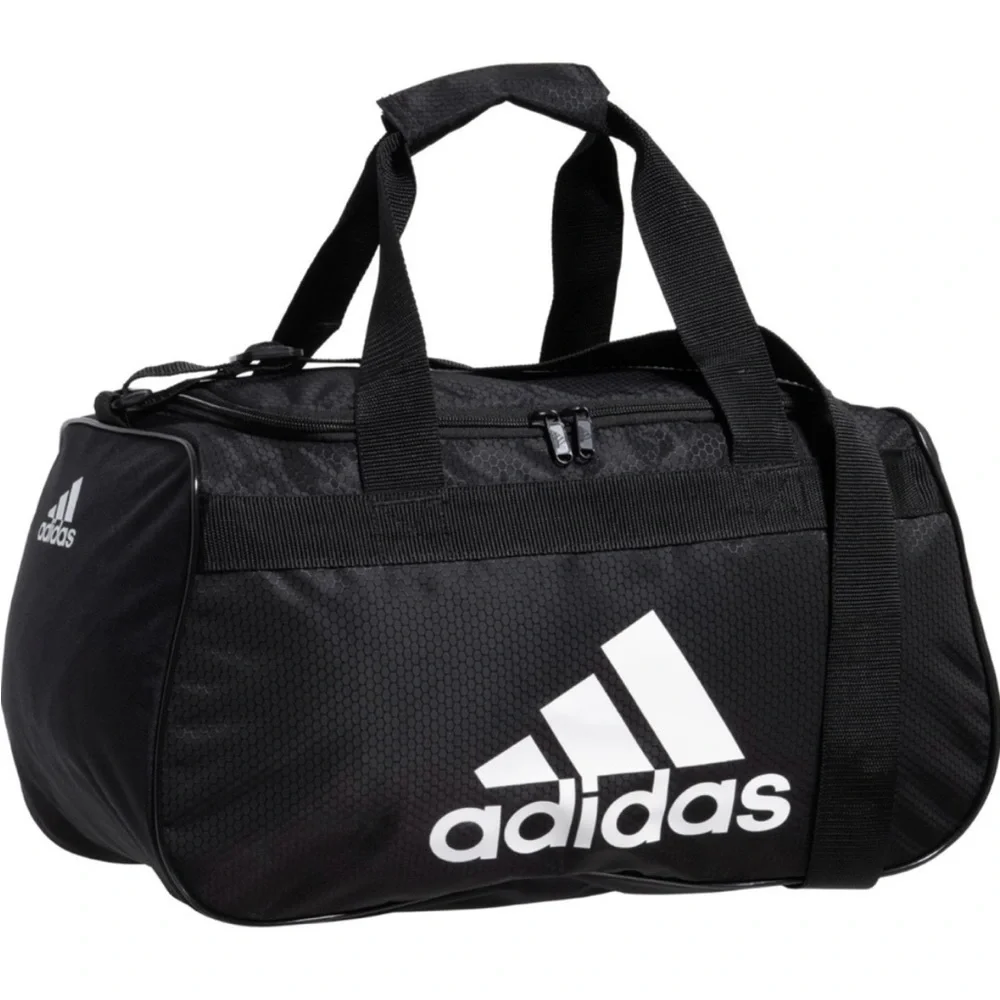 Adidas Black and White Defense 2 Medium Duffel Bag